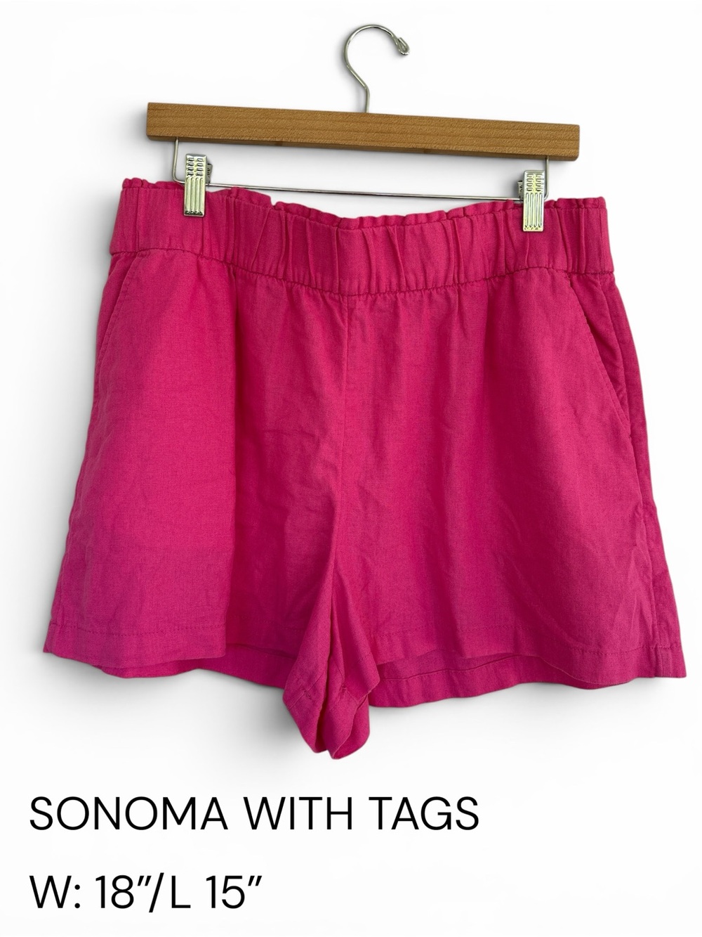 Sonoma Fuchsia Elastic-Waist Casual Shorts